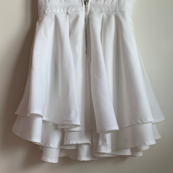 Lulu's Women's Flirting With Danger Cutout Ivory Mini Skater Dress Size S (EUC) - Picture 10 of 13